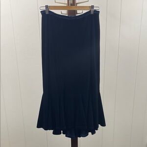 Tadashi Shoji Vintage Blue Velvet Midi Trumpet Skirt